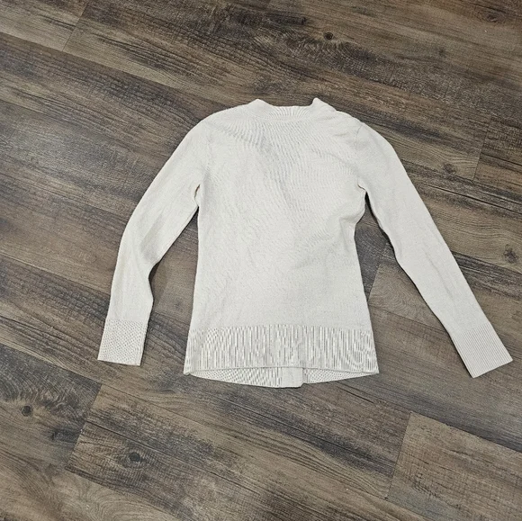Tory Burch Wool Cream Button-Up Cardigan | Size XS - Picture 3 of 6
